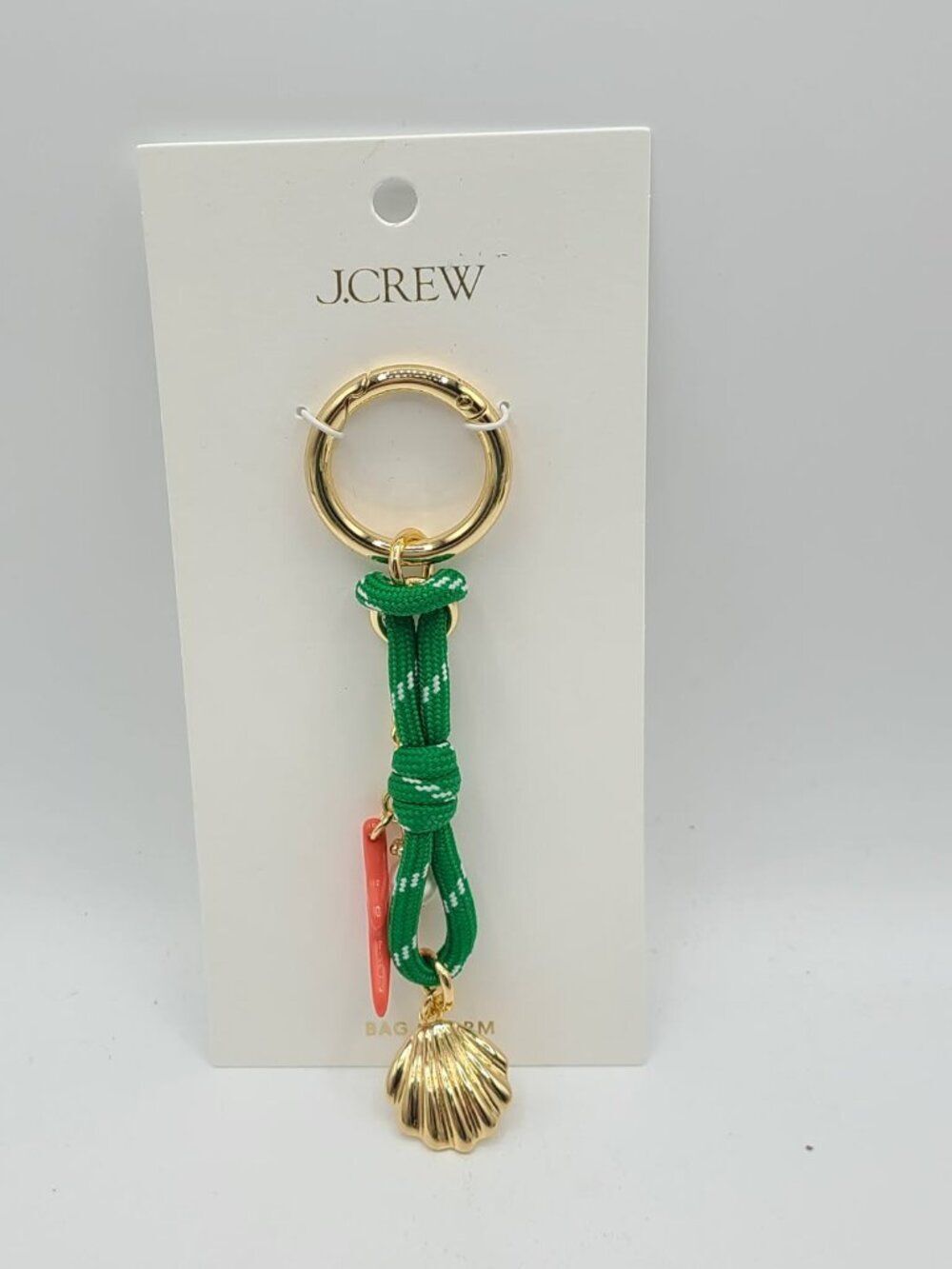 J Crew Sea Shell Coral Green Rope Bag Charm NWT